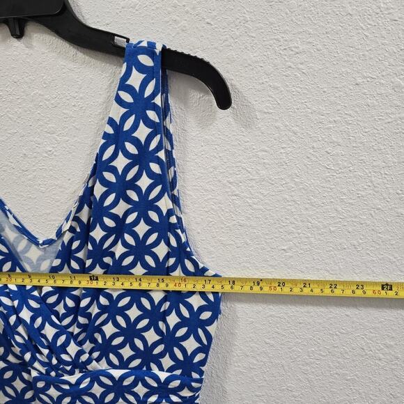 Boden Blue Floral Viscose Sleevess Mini Dress Vacation Summer Size 8 - Picture 8 of 10